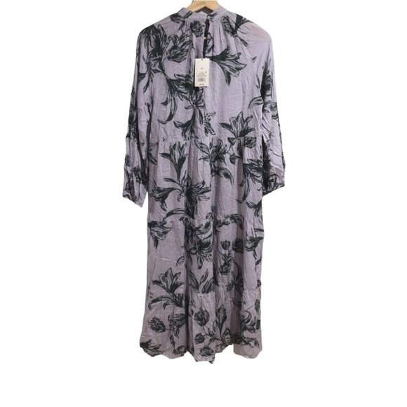 A New Day Prairie Style Long Sleeve Rayon Dress Sz XS Womens Light Purple Floral - Picture 3 of 5